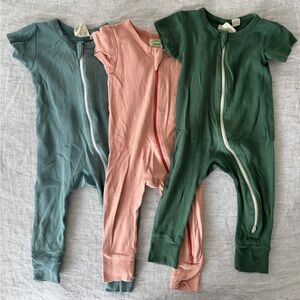 Parade pajamas (3), Organic Cotton, Short-Sleeve Footless, 6-12 months
